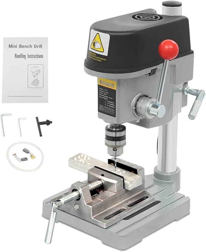 Portable Jewelry Drill Press,with Wrench - High340W,Adjustable Speed (0-16,000 RPM),Bench Top Drill Press Variable Speed,for Metal Wooden Jewelry DIY and Crafts Projects