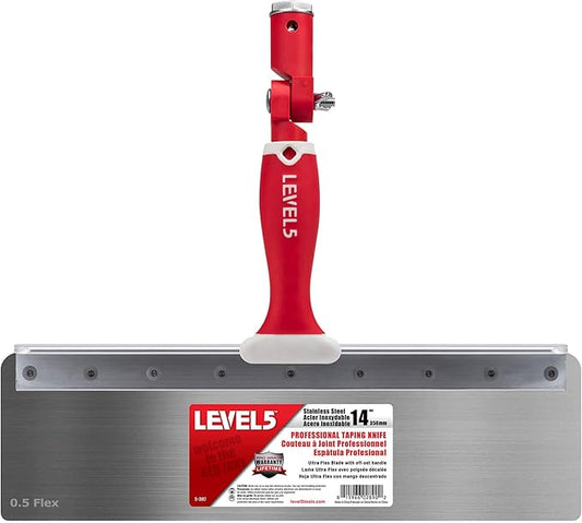 LEVEL5 14" Offset Knife, 0.5mm Stainless Steel FLEX Blade | Soft-Grip Handle | 5-387