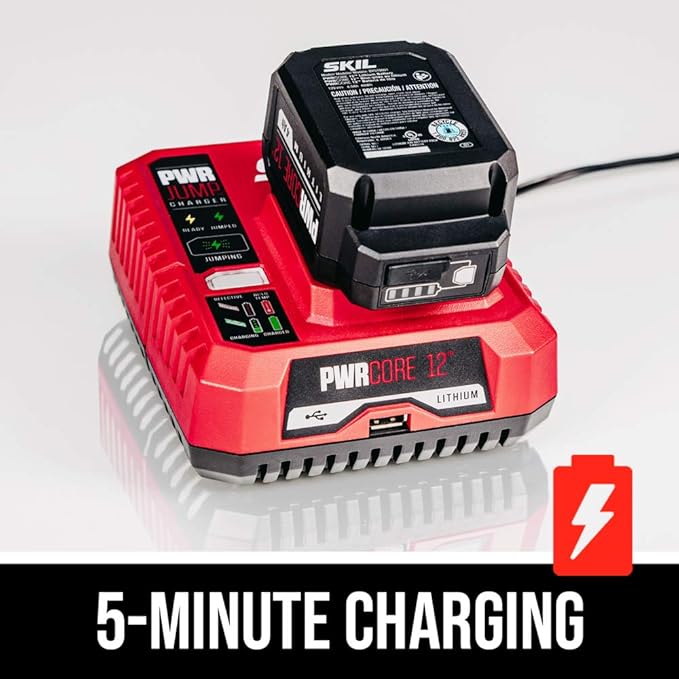 SKIL PWR CORE 20 Brushless 20V Reciprocating Saw Kit with 4.0Ah Battery, PWR JUMP Charger, and PWRAssist USB Adapter - RS5884-1A