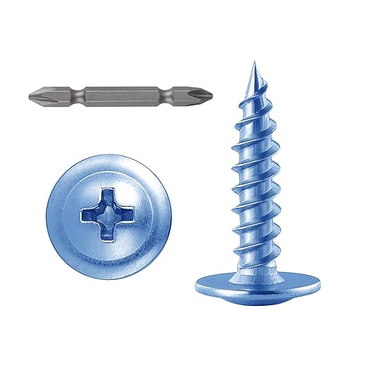(200 pcs) Wensilon #10횞1" Phillips Truss Head Wood Screws Galvanized Iron Quick Metal Self Tapping