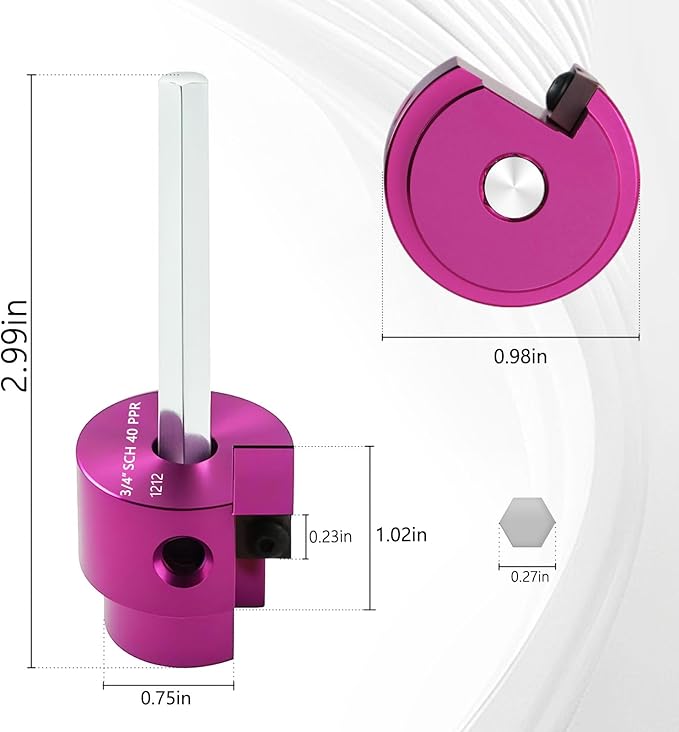 PVC Pipe Reamer Kit 1 PCS 3/4"(PPR75) for SCH 40 CPVC & ABS Plastic Fittings ??Fits 1/2" Drills with 3/8" Hex Shaft ??Ideal for Exhaust, Drain & Water Pipe Cleaning, Durable & Heavyduty