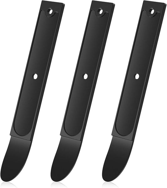 Therwen 3 Pcs 4140 Steel Trim Removal Tool Metal Pry Tool Automotive Pocket Pry Bar for Auto Planes to Remove Trim Interior and Exterior Parts (Black)