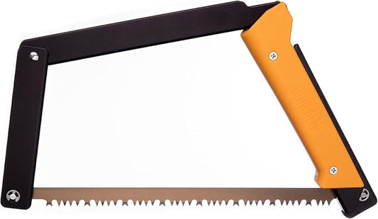 AGAWA - BOREAL15-15 Inch Folding Saw with All-Purpose Saw Blade - Camping Gear For Hiking, Fishing, Hunting, Bushcraft & Survival Kit (Black Frame/Yellow Handle)
