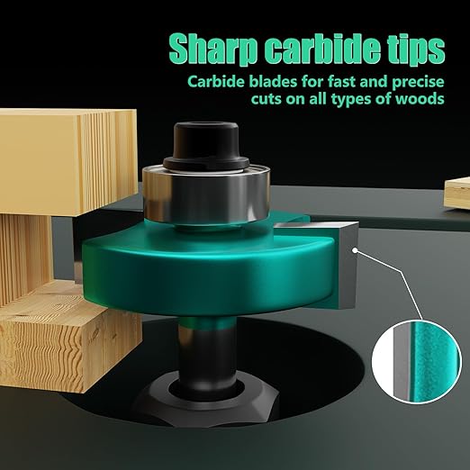 CSOOM 20PCS Router Bits , 1/4?쓂oodwork Tools竊똏rofessional Carbide Milling Cutter Set , Ideal for Woodworking Project