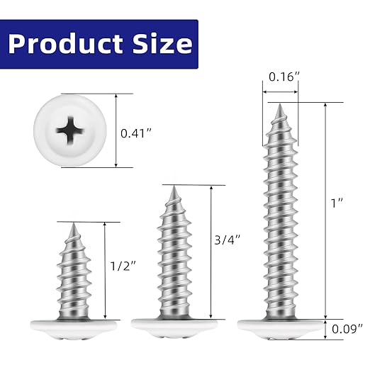 120 PCS #8 Phillips Truss Head White Wood Screw Assortment - Self-Tapping Fasteners for Wall Plates & Woodworking (1/2", 3/4", 1") with Screwdriver Bit