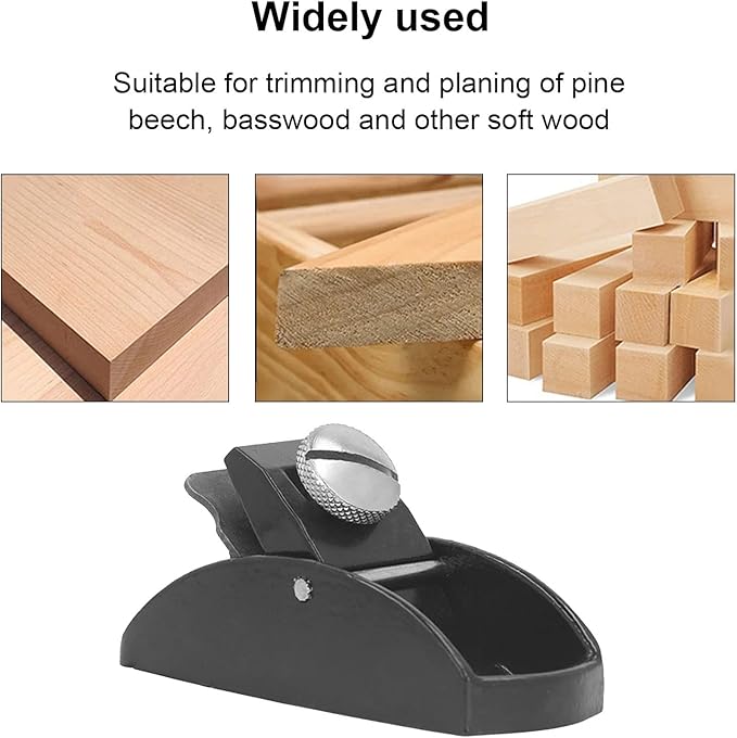 Wood Planer Carbon Steel Mini Hand Planer European Wood Planer Tool Trimming Woodworking Smoothing Planes for DIY Enthusiasts (S)
