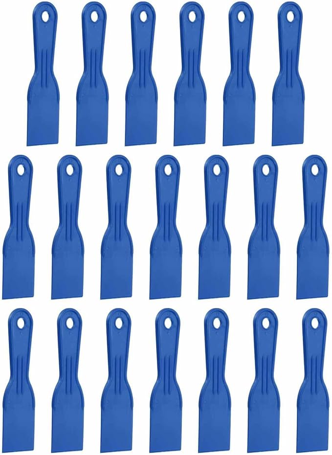 HARFINGTON 20pcs Putty Knife Scraper 2" Width Flexible Plastic Putty Knife Paint Scraper Tool for Taping Drywall Spreading Painting Wall Scratching Blue