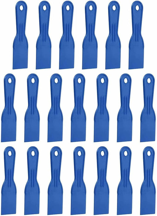 HARFINGTON 20pcs Putty Knife Scraper 2" Width Flexible Plastic Putty Knife Paint Scraper Tool for Taping Drywall Spreading Painting Wall Scratching Blue