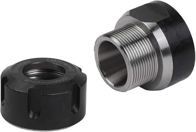 Spindle Extension Rod Thread Adapter ER11 ER16 ER20 ER25 ER32 Collet Chuck with Nut Compatible with CNC Motor Rotor for Industrial Engraving and Milling Machine Use(ER25-ER25 With Nut)