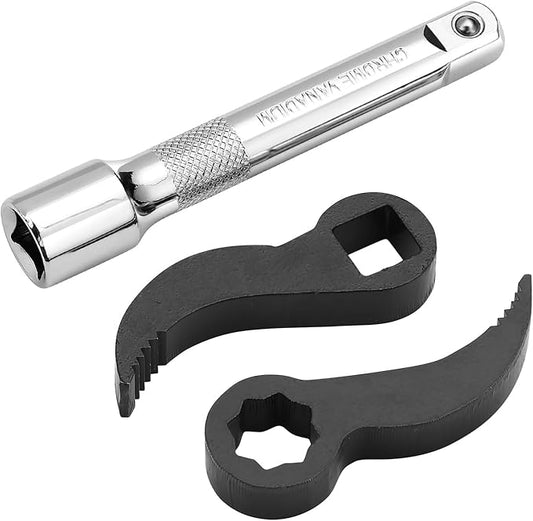 3 Pcs Pry Bar Wrench Adaptor Head, New Crowbar Adapter Head Tool,Half Shaft Removal Car Repairing Tools with Extension Bar for Tight Spaces,1/2" D 8pt (Square) Profile