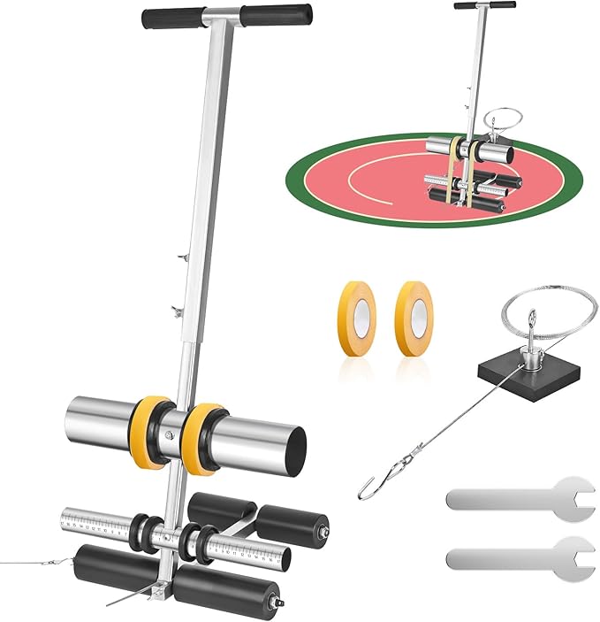 Julymoda Court Line Tape Machine, Hand Pushed Basketball Court Line Striping Machine, Field Line Striping Marking Machine, Floor Paint Tape Applicator for Parking Lots, Driveway, Playground