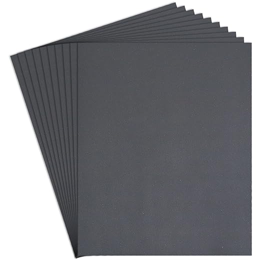 1500 Grit Sand Paper, 9 x 11 Inch, 10 Pcs Wet Dry Sandpaper Sheets, Silicon Carbide for Wood, Metal, Automotive Sanding and Polishing, Waterproof and Durable