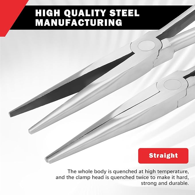 16in Needle Nose Pliers,Extra Long Needle Nose Pliers Steel Long Reach Pliers with Nonslip Handle Repairing Hand Tool for Narrow Spaces and Limited Areas