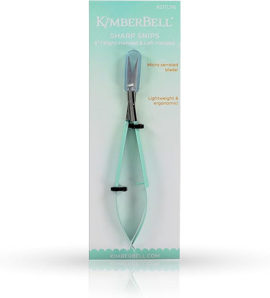 Kimberbell 5??Sharp Snips ??Precision Sewing Scissors with Micro-Serrated Blades, German Steel, Lightweight, Ergonomic, All Purpose Scissors, Comfort Grip Scissors