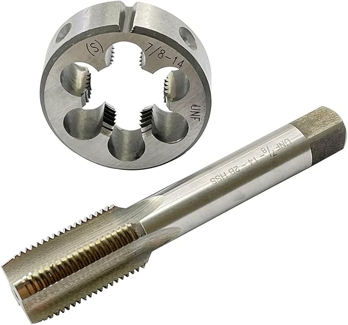 ASZLBYM 7/8-14 HSS Tap And Die Set竊?UNF Machine Thread Tap And UNF Round Thread Die Right Hand