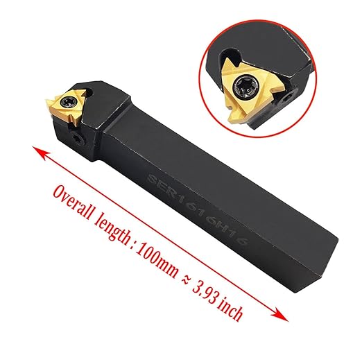 ASZLBYM 5/8" 3/4" Lathe Tool Threading Insert Turning Tool Holder SER1616H16 SER2020K16 SER2525M16 with Indexable Threading Turning Insert 16ER AG60 Cutting Insert Blade (5/8" (16 * 16mm))