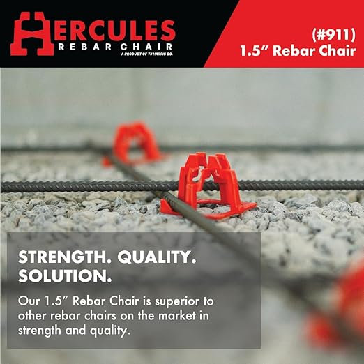 Hercules Plastic 1-1/2" Rebar Chair - (50 Count) Superior Strength & Quality Concrete Snap Rebar Chair For #4 Rebar (50, 1.5??Rebar Chair)
