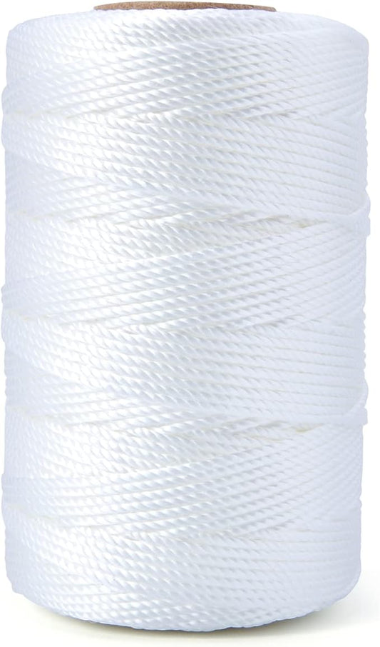 HONGDA Twisted Nylon String, #18 x 540FT Mason Line String, Nylon Twine for Masonry Job, Trot Line, Decoy Line, Net Making and Mending, Workshop, Crafts, Gardening