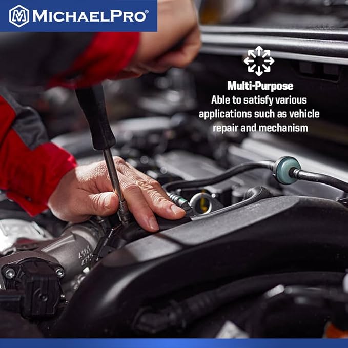 MichaelPro 22-Piece 1/4'' Drive Socket Set SAE 3/16'' - 1/2'', 90-Tooth Standard & Deep Sockets, CR-V Steel, 6-Point Design, with Spinner Handle, Extension Bar, Ratchet Handle | MP005058