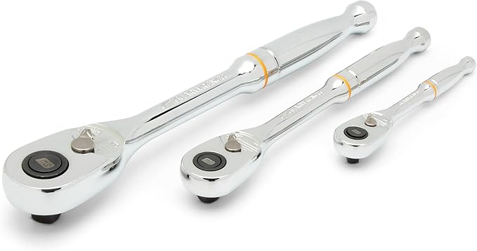 GEARWRENCH 3 Piece 1/4", 3/8??and 1/2" Drive 90-Tooth Quick Release Teardrop Ratchet Set | 81310T