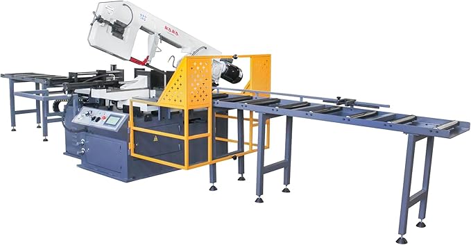 KAKA INDUSTRIAL Horizontal Metal Cutting Bandsaw,PLC Controlled Automatic Feeding18x9.8 Inch Rectangular,13Inch Round Capacity 220V 60Hz Industrial Saw for Steel Beams and Pipes BS-1810G