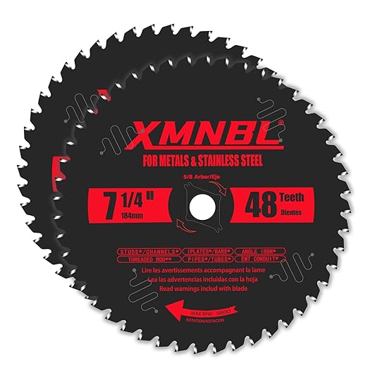 7 1/4 Inch Metal and Stainless Steel Cutting Circular Saw Blade,Replacement for Steel Demon D0748CF 7 1/4 Metal Cut Saw Blade,2 Pack