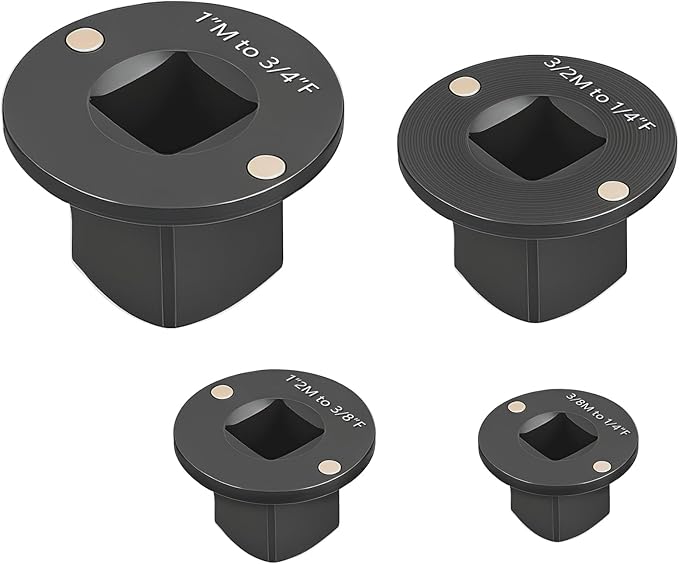 GEARLAST 4Pcs Low Profile Impact Socket Adapter Set, Low Profile Socket Adapter Drive Ratchet Adapter Set for Tight Spaces, 2025, 3/4" to 1", 1/2" to 3/4", 1/2" to 3/8", 1/4" to 3/8"