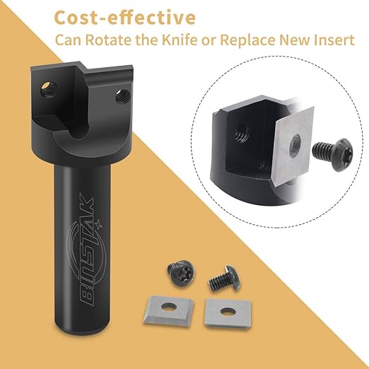 CNC Spoilboard Surfacing Router Bit, 1/2" Shank 1" Cutting Diameter, Insert Carbide Slab Flattening Router Bit Planing Bit Wood Planer Bit by BINSTAK