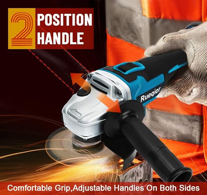 Cordless Angle Grinder for MAKITA 18V Battery, 4-1/2" Brushless Grinder, 3 Variable Speed for Cutting, Griding, Polishing (No Battery) (12000 RPM)