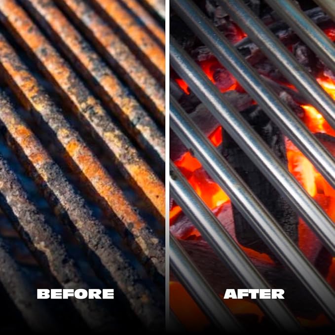 BBQ-AID All Angles BBQ Grill Brush for Outdoor Grill ??Cleans All Angles, Large Wooden Handle, and Stainless Steel Bristles - BBQ Brush for Grill Cleaning ??Grill Cleaner Brush Safe for BBQ and Grill