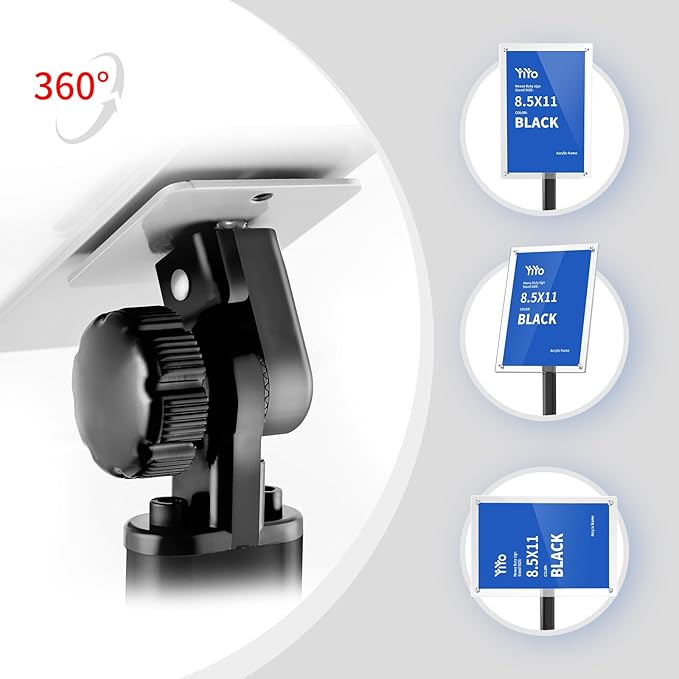 YIYO Sign Stand Poster Stand竊똞djustable heavy duty pedestal Sign Holder Floor Stand竊똞crylic frame floor signage standing for display menu 8.5*11 inch竊똁lack (acrylic frame 8.5*11 Black)