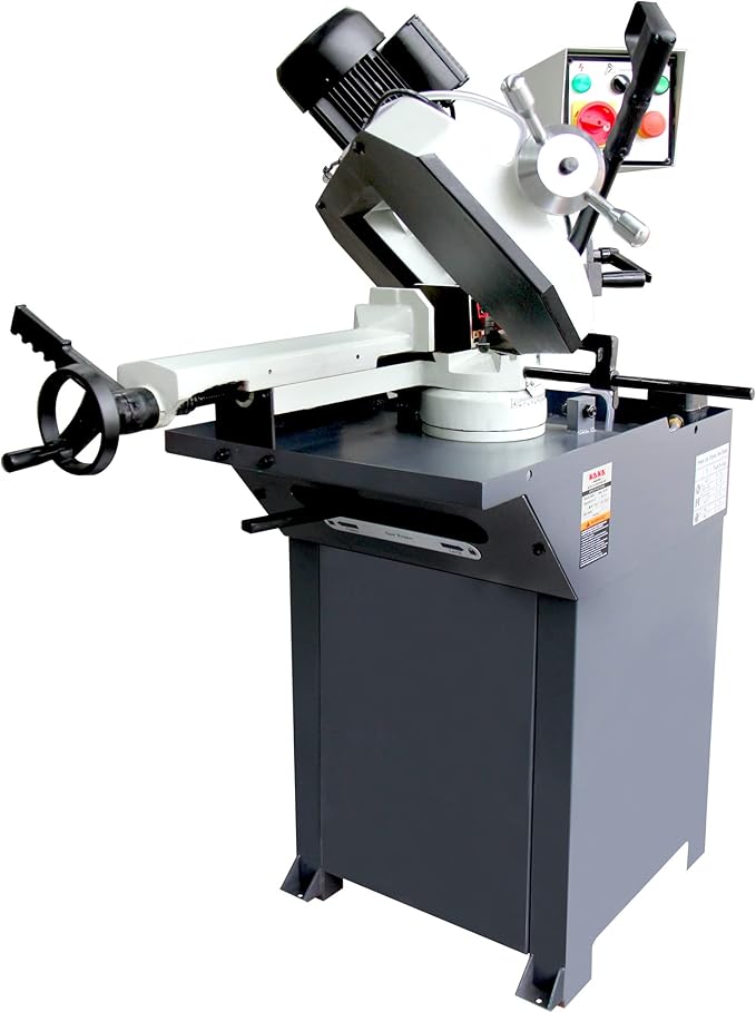 KAKA INDUSTRIAL Mitering Band Saw with 7.8 inch x 6.7 inch Cutting | 1-Phase Metal Pro 60° Hydraulic Swivel Head, Auto Shut-Off Safety, Worm Gear Drive |BS-76G for Steel and Pipe