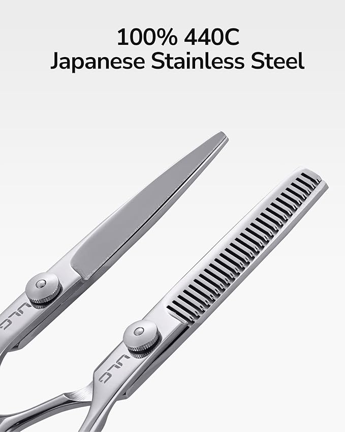 ULG Hair Cutting Scissors Set, Hair Scissors Thinning Shears for Hair Cutting, Professional Barber Scissors Hair Shears for Women Men Adults Kids Salon Home Use, Japanese Stainless Steel