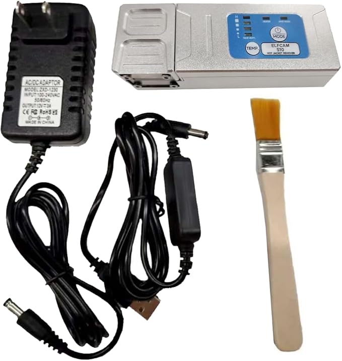 Elfcam - Thermal Fibre Optic Stripper for Ribbon and Simplex Fibre, Two Heating Modes, 8 Total Temperatures, Compatible with 1-56 Core Fibres, with Li Battery