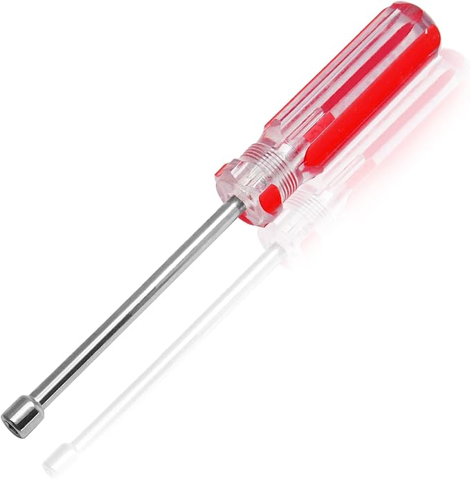 3/16 Inch Hex Nut Driver, Socket Wrench Screwdriver with 3.7-Inch Hollow Shaft, Cushion Grip Handle