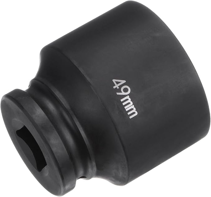 HARFINGTON 6-Point Impact Socket 3/4" Drive 49mm Metric 40Cr Alloy Steel Spindle Axle Nut Impact Socket