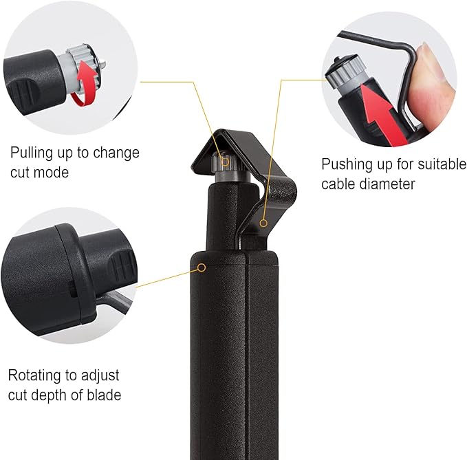 19-40mm Coaxial Mid Span Round Cable Stripper - With Adjustable Cutting Depth Cable Jacket Slitter, Radial Stripper, for Fast and Precise Removal of Cable Jackets - 3/4" to 1 5/8" Diameter