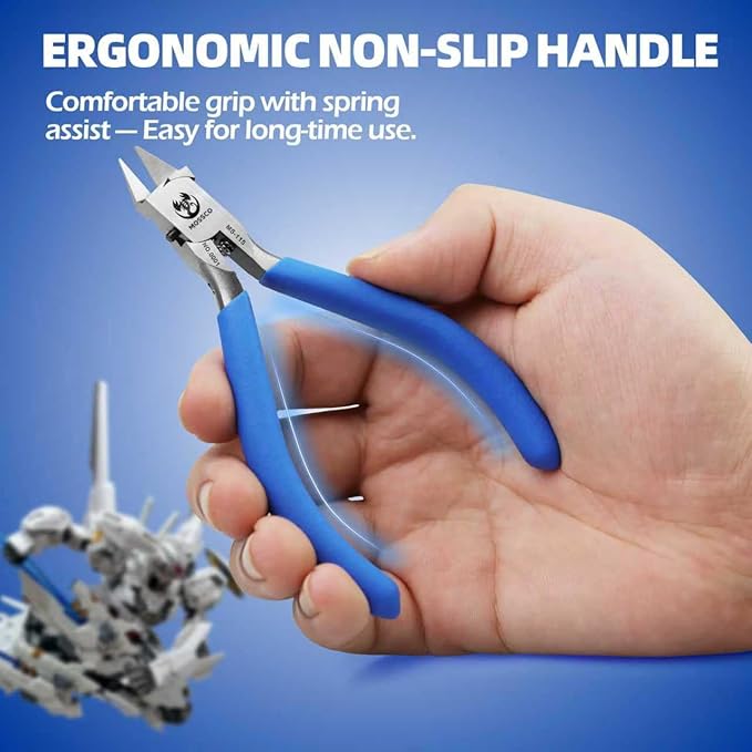 Model Nippers, Ultra-thin Single-edge Nippers for Beginners Repair Plastic Model and Fix, Model Cutting Tools Nippers with Non-slip Grip, 4.6 Inch Sprue Cutter for Plastic Model Building