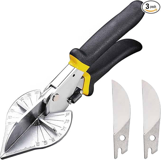 Multifunctional Trunking Miter Shears for Molding and Trim Cutter Adjustable 45 To 135 Degree Hand Tools for Cutting Plastic PVC and Molding Trim with Replacement blades