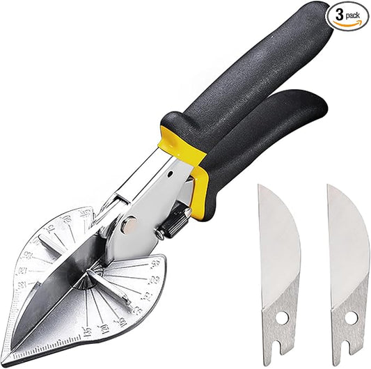 Multifunctional Trunking Miter Shears for Molding and Trim Cutter Adjustable 45 To 135 Degree Hand Tools for Cutting Plastic PVC and Molding Trim with Replacement blades