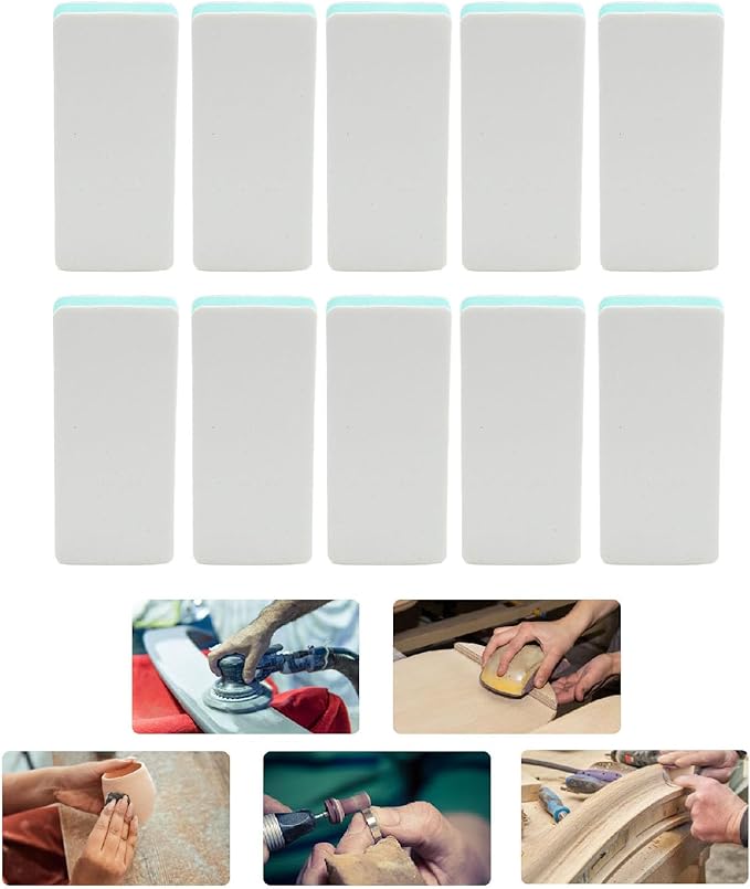 10 Pack Sanding Sponge, 1000 5000 Grit Ultra Fine Sanding Block, Washable and Reusable, Fine Grit to Smooth, Ideal for Drywall Sanding and Smoothing of Joint Compounds