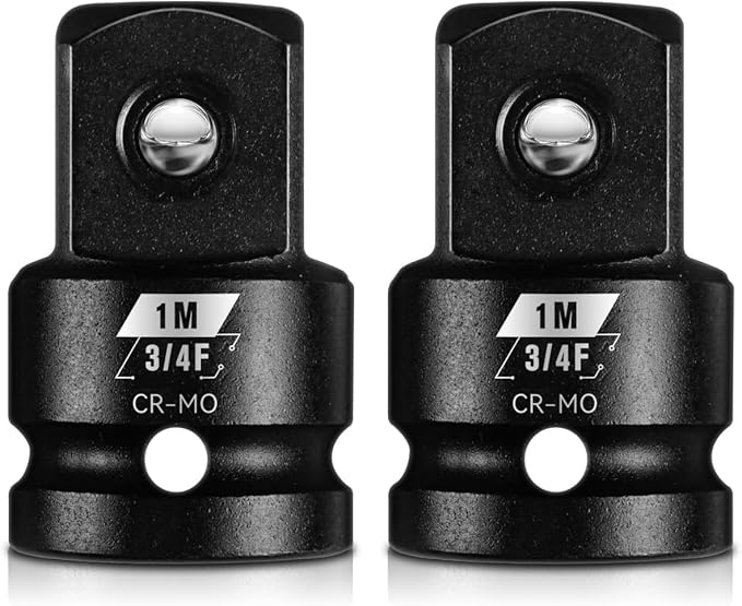 BLACKROBOT 2 Pieces 3/4??F To 1??M Impact Socket Adapter Set, SAE Drive Cr-Mo Steel Exceeds ANSI Standards, Square Drive Socket Reducer for Impact Driver Wrench