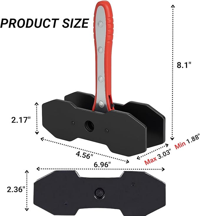 Brake Caliper Compression Tool - Car Ratcheting Brake Caliper Piston Spreader Press Tool with 2 pcs Steel Plates, 360째 Adjustable Piston Compressor, Essential Tool Kit for Car Brake Repair