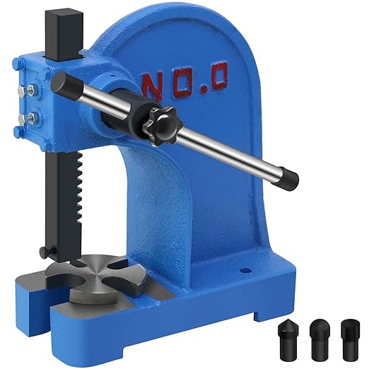 Manual Arbor Press 0.5 Ton,Heavy Duty Cast Iron Desktop Punch Press Machine, for Riveting Punching Holes