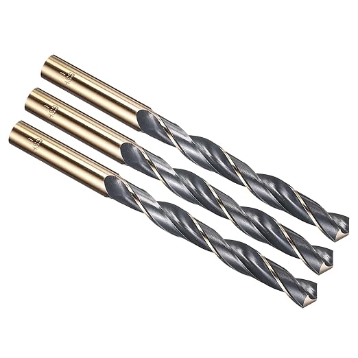 PATIKIL 11mm Drill Bit, Jobber Straight Shank 4341 High-Speed Steel 118째 Black and Gold Finish for Medium-Hard Metal Steel Acrylic - 3 Pack