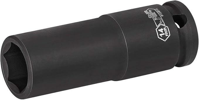 Jetech 3/8-Inch Drive 14mm Deep Impact Socket with 6-Point Design, Heat-Treated Chrome Molybdenum Alloy Steel, Metric
