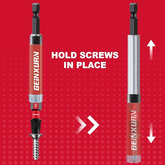 3 PCS Drive Guide with Self Retracting Sleeve(3.5?? and 10 Pcs Screwdriver Bit, Magnetic Drill Bit Tip Holder for Prevent Screws Shaking When Driving