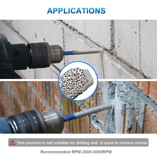 Diamond Mortar Raking Bit - BRSCHNITT 4pcs Mortar Raking Tuck Pointing with Carbide Tipped for Granite Marble Concrete Masonry Stone Removals Vacuum Brazed Bit Round Shank(7.2 * 74mm)