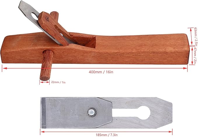 Hand Planer Hand Held Bench Wooden Carpenter Woodcraft Tool For Wood Planing Trimming, Smoothing(400)