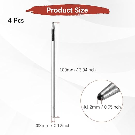 1.2MM Leather Hole Punch Tool [4PCS] - Metal Round Belt Hole Puncher Use for Leather Working & Belts & Watch Band & Paper & Plastic - [Silver Tone] Round Hollow Tools